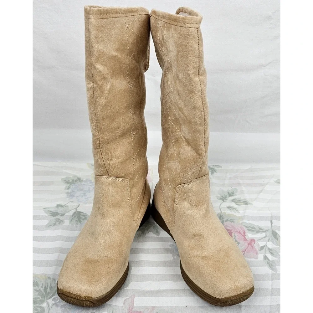 Unionbay Women Tan‎ Minky Suede Shearling Lined Winter Boots 6M